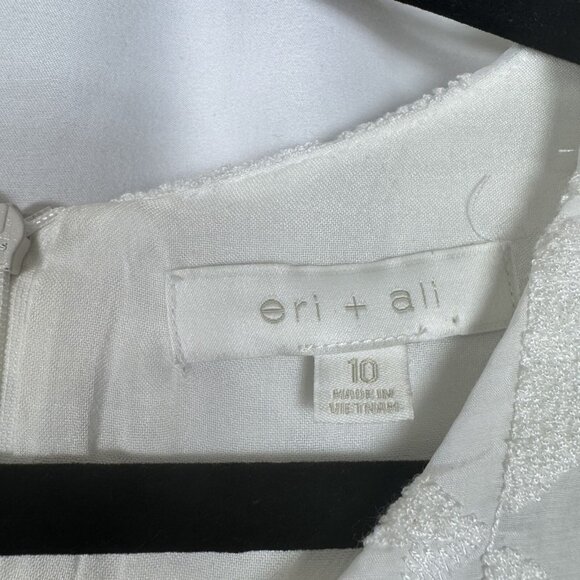 Anthropologie Eri + Ali White Lace Swann Midi Dress Embroidered Victorian 10 - Picture 9 of 13